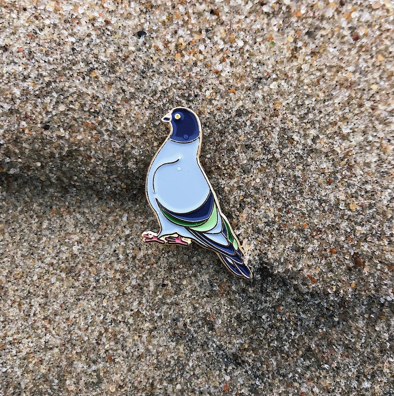 Pigeon Pin - Bird Lapel Pin - Enamel Pin - Bird Lovers Pin - Funny ...