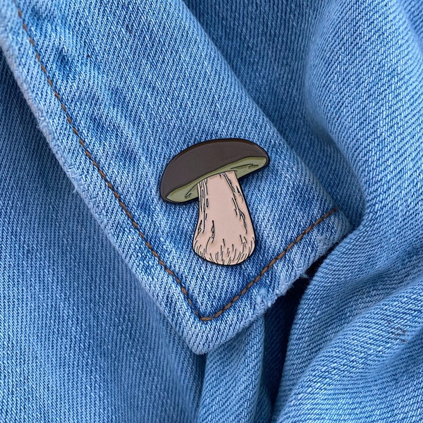 Boletus Enamel Pin - Mushroom Lapel Pin - Brown Mushroom Pin - Lithuanian Pin Badge - Earth Pin - Forest Pin - Food Pin