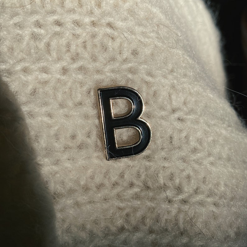 Letter B Pin Letter B Lapel Pin Initial Letter Patch - Etsy
