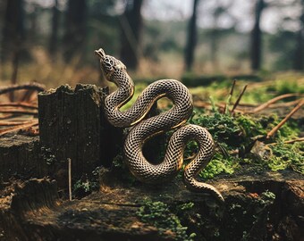 Snake Pin - Earth Enamel Pin - Nature Lovers Pin - Australian Pin - Golden Pin - 3D Pin