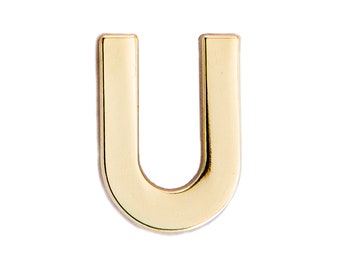 Goldener Buchstabe U Emaille Pin - Alphabet Revers Pin - Gold Buchstabe Pin - Initial Letter Pin - personalisiertes Geschenk - Schrift Pin