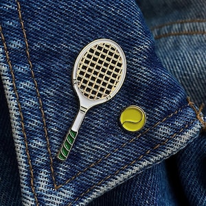 Tennis Racket and a Ball Enamel Pin - Racquet Sports Lapel Badge - Tennis Lovers and Players Brooch - Paddle Tennis Lapel Pin - Aced It*