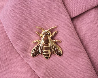 Golden Bee Emaille Pin - Bee Zink Pin - Bee Button - Honey Bee Revers Pin - Bee Lovers Pin - Natuurliefhebbers pin