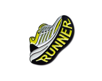Runner Shoe Enamel Pin - Running Sneaker Pin Badge - Marathon Runner Lapel Pin - Fitness Sports Accessory - Runner Gift