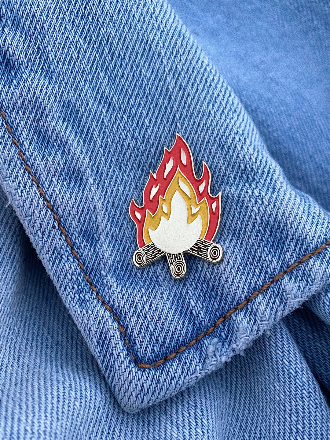 Wildfire Pin Camping Fire Pin Enamel Pin Camping Label Pin Fire Pin Badge Outdoor ...