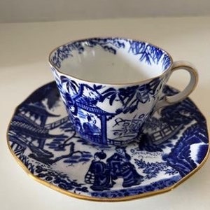 Vintage Royal Crown Derby English Bone China Cup and Saucer