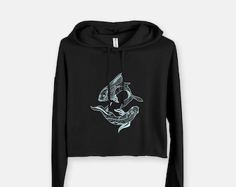 Pisces Fish Cropped Sweatshirt