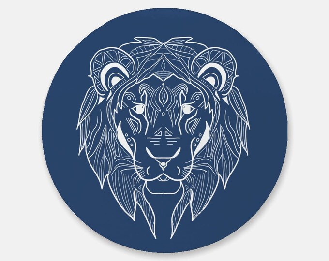 Leo Lion Cork Back Coaster (Round)