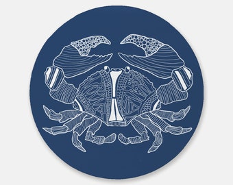 Crab Cancer Cork Back Coaster (Round)- one coaster