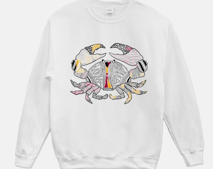 White Maryland Crab Crew Neck Sweatshirt