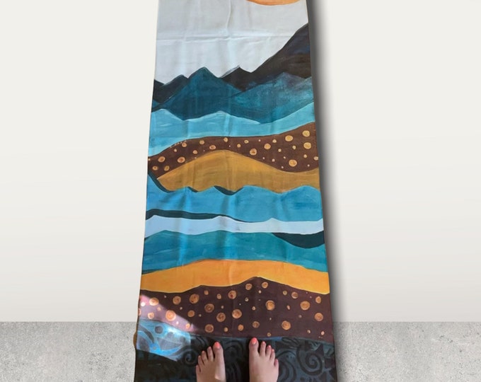 Mountain Painting Yoga Mat Towel