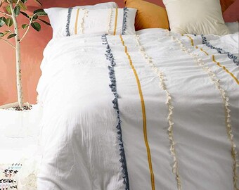 Cotton Reversible Doona Duvet Quilt Cover Queen size Multicolours Bedding Set