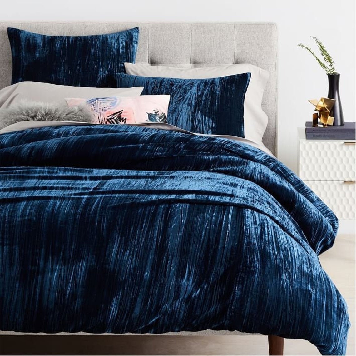 Crushed Velvet Duvet Cover Boho Bedding UO Comforter cover Etsy