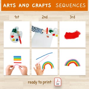 8 Tarjetas de Secuenciación Educativa Montessori Actividad Tarjetas Didácticas Herramienta de Aprendizaje Preescolar Material Imprimible