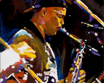 Jazz Lights.  Giclee prints jazz musicians horn