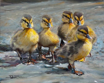 My Ducks.  duck paintings/mallards/bird art/wildlife