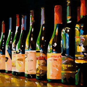 Wine of Many Colors. wine paintings bar. painting happy hour