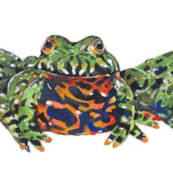 Fire Belly Toads. watercolor giclee prints