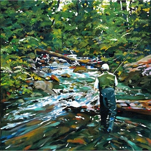 Mountain High. trout paintings fly fishing brook trout stream fishing trout fishing