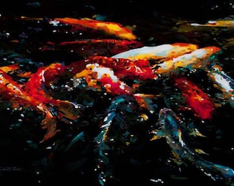Hungry Koi.  Giclee prints from my original