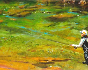 Wenatchee fly fishing. trout fly fishing creeks paintings of fly fishing