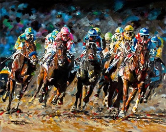 American Pharoah   Horse paintings, American Pharoah, Kentucky derby, horse racing, equine paintings