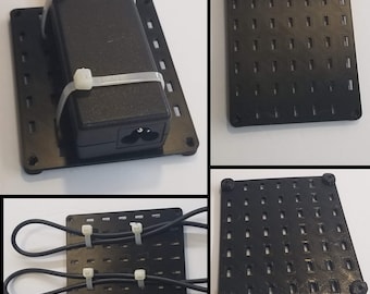 Wall Mountable Zip Tie Board / Holder for Power Bricks