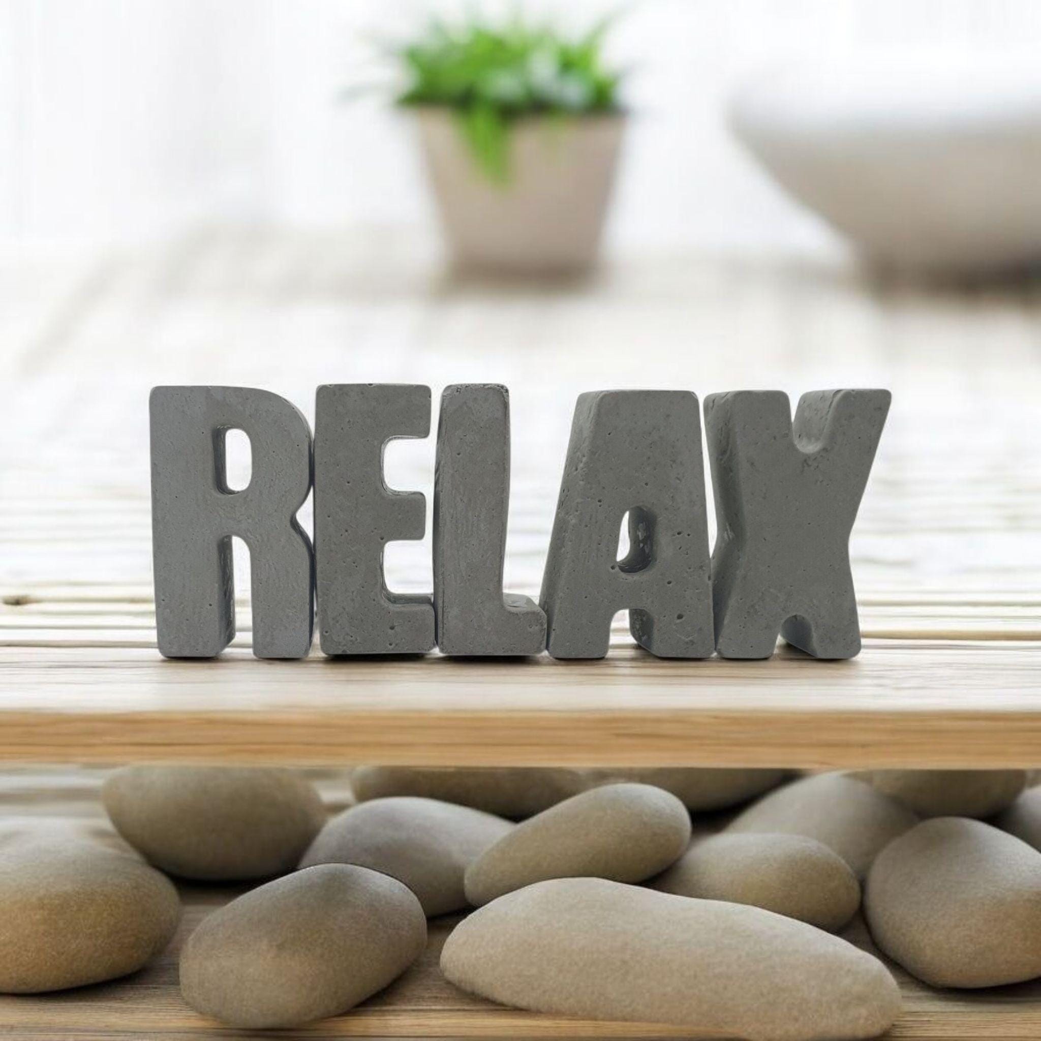 Decorative Letters, Letters, Lettering, Concrete, RELAX, Letter - Etsy