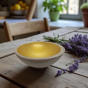 Dekoschale Beton gold Betonschale Schlüsselablage Schmuckschale Nussschale Geschenk Tablett Beton Wohndeko