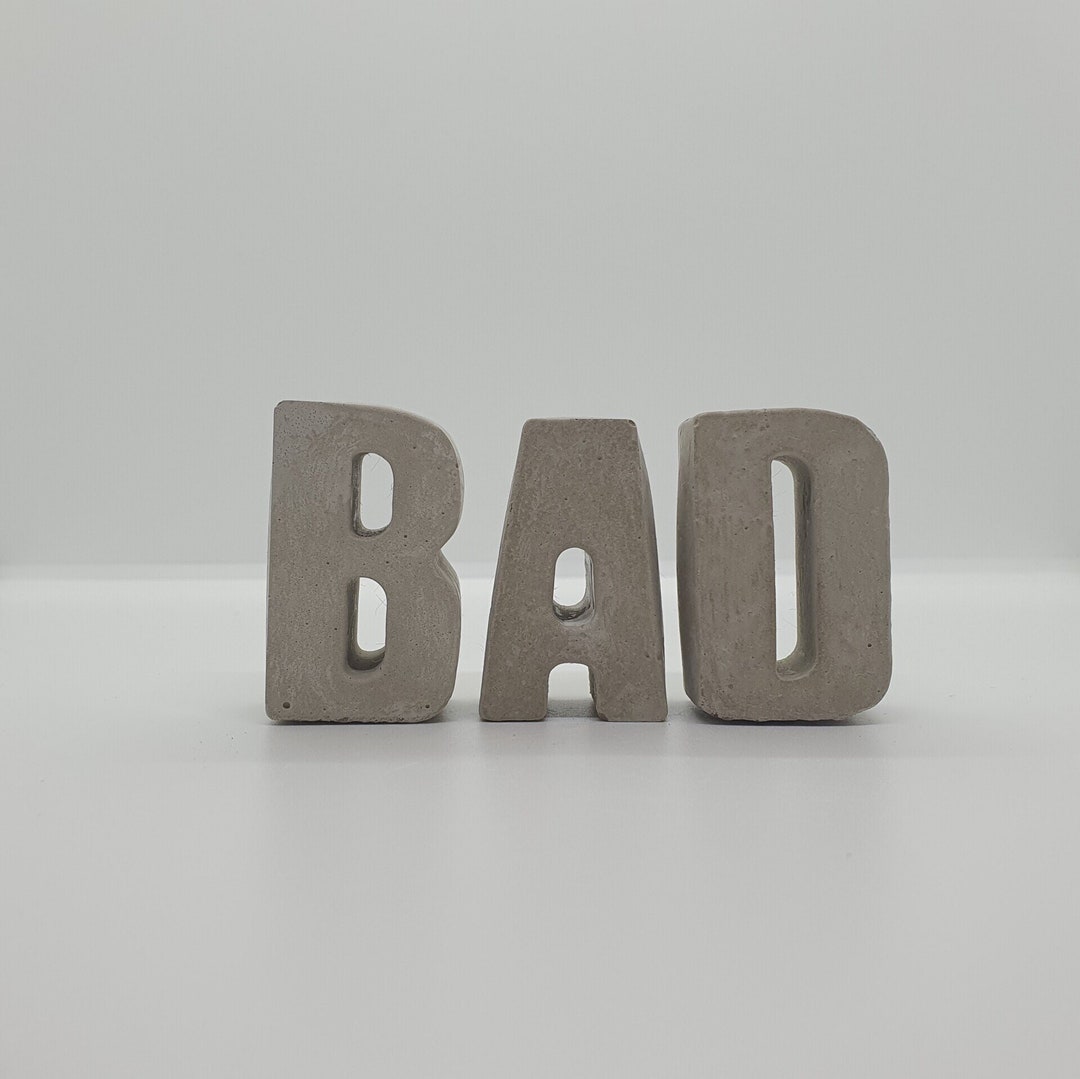 Bad Im Salzkammergut 5 Buchstaben Buchstaben Beton BAD Betonbuchstaben bath Schriftzug Wohndekoration