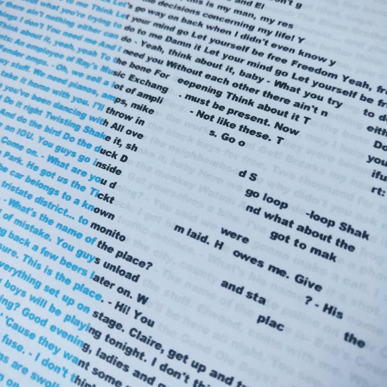 Blues Brothers Movie Script Poster Unique Posters With a Twist Great