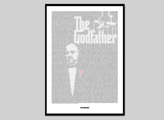 The Godfather Movie Script Poster Unique Posters With a Twist Great Gift for Movie Lovers Etsy Canada
