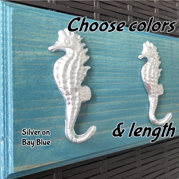 Seahorse Hook Rack, Beach Coat Hook Rack, Towel Hook Rack, Hat Hook Rack, Entryway Hook Rack, Beach Decor