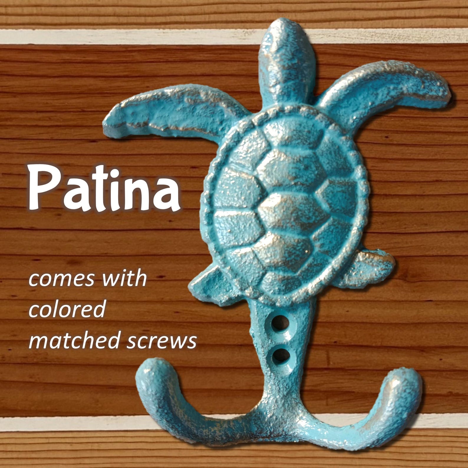 Sea Turtle Cast Iron Hook Rack: Beach Decor Towel/coat Hanger - Etsy