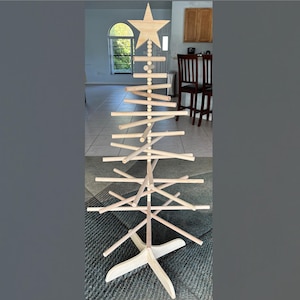 Minimalist Wooden Christmas Tree: Scandinavian Handmade Holiday Decor (3-6 ft)