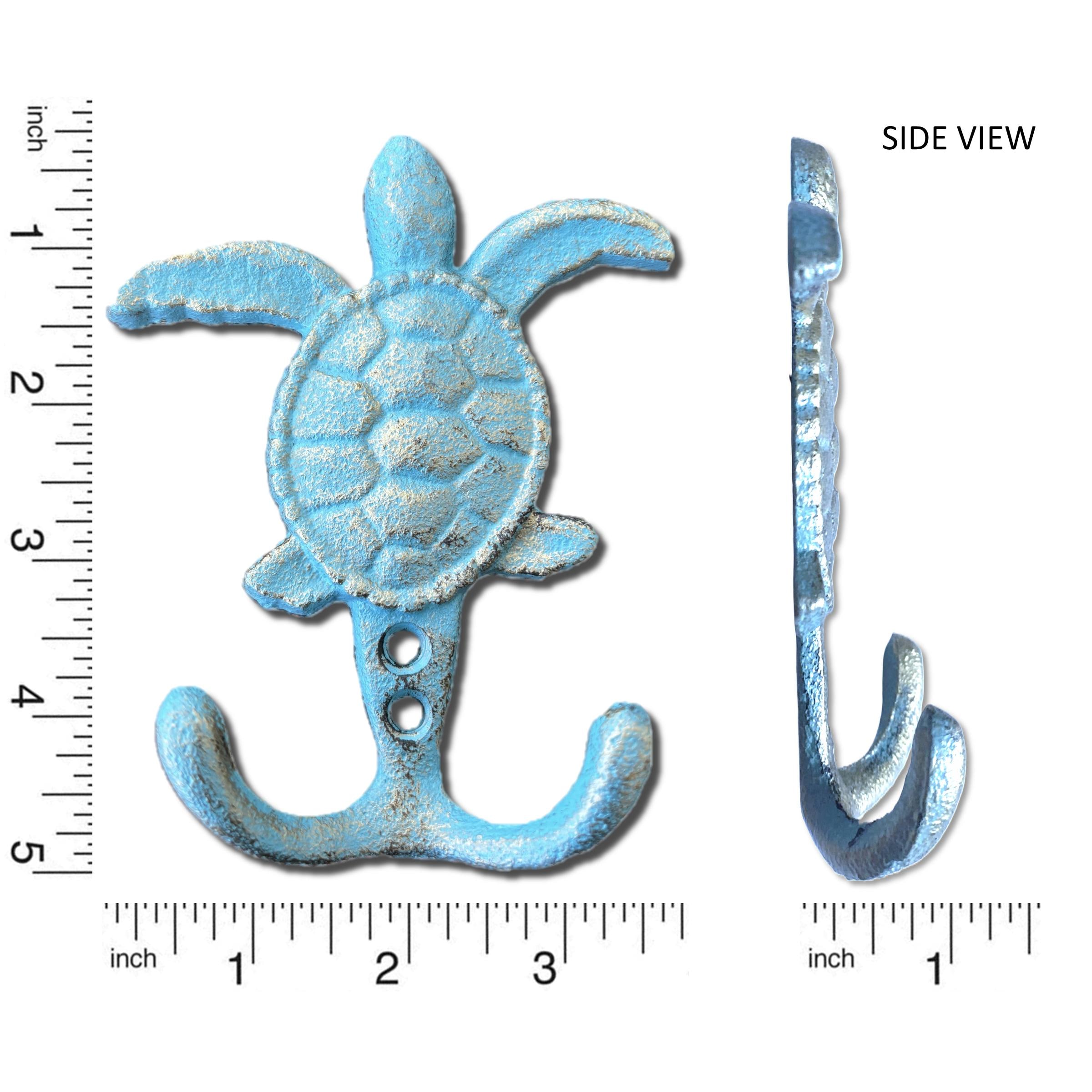 Sea Turtle Cast Iron Hook Rack: Beach Decor Towel/coat Hanger - Etsy