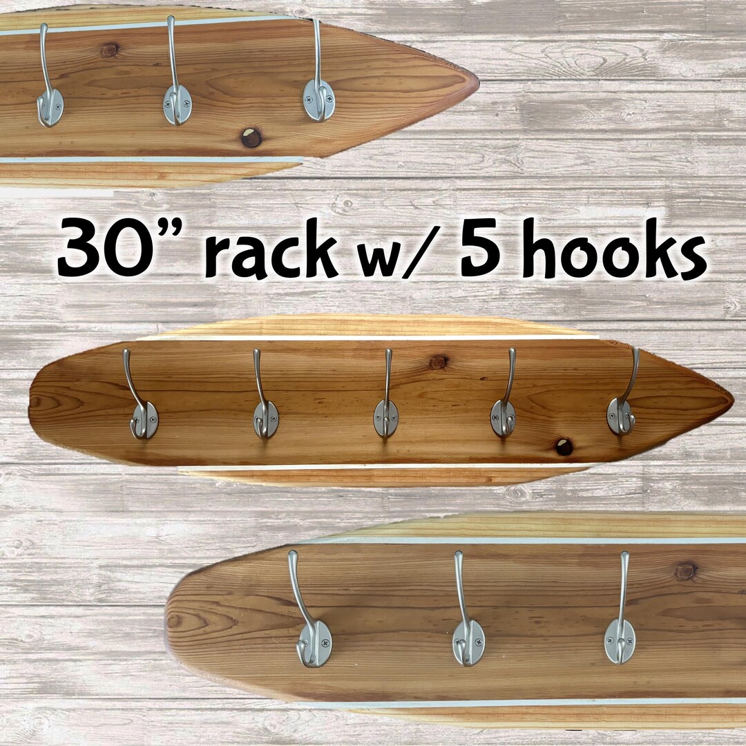 Surfboard Hook Rack: Brushed Nickel Beach Decor - Etsy