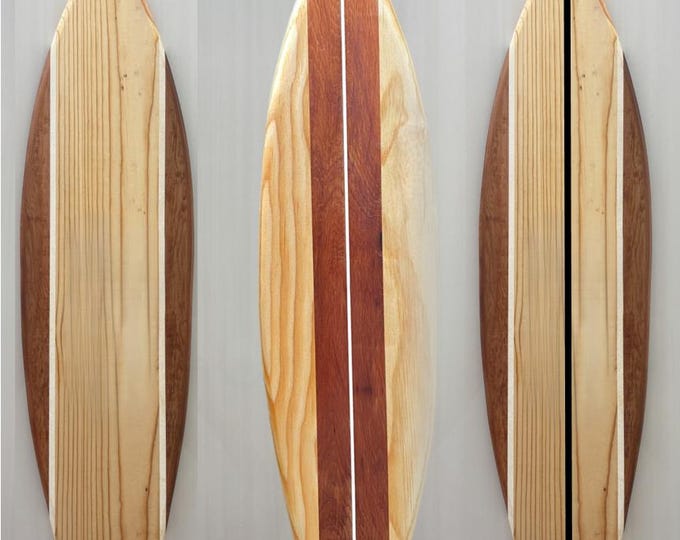 Handmade Wood Surfboard Wall Art: Cedar & Pine Coastal Decor