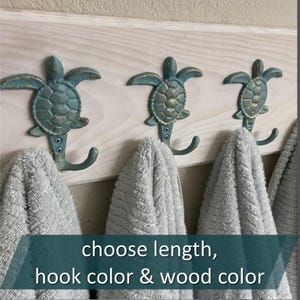 Sea Turtle Hook Rack, Beach Hook Rack, Towel Hook Rack, Hat Rack, Beach Decor