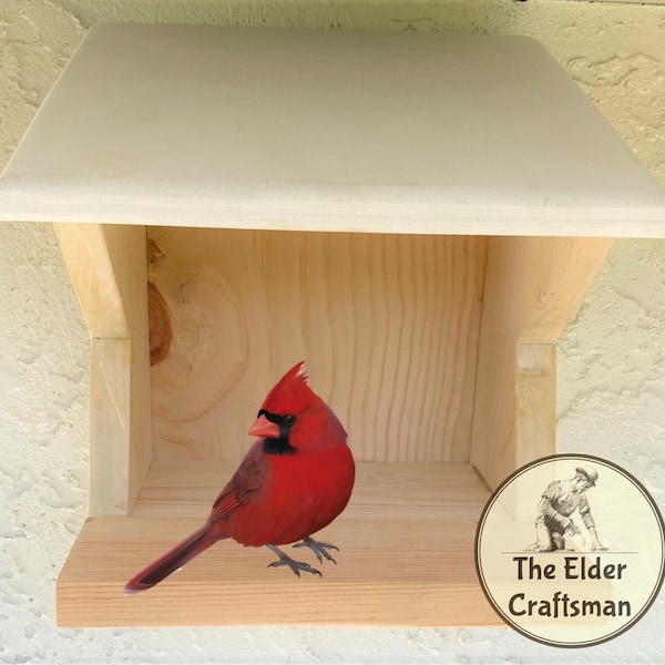 Cardinal/Robin Nest Shelf  |  Weatherproof Roof