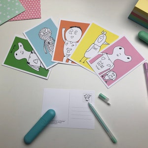 5x Kaartenset Poepnaagol, A6 wenskaarten, Ansichtkaarten, kaarten, stripfiguur, comic, cartoon, moederdag, beterschap, gefeliciteerd