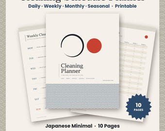 Cleaning Schedule Printable, Weekly Cleaning Checklist, Daily Routine, Monthly Deep Clean, Declutter Tracker, Minimalist Home Planner PDF