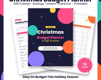 Christmas Budget Planner Printable 2026, Holiday Gift Tracker, Christmas Savings Tracker, Gift List, Christmas Card List, Order Tracker PDF