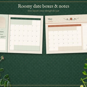 2027 Wall Calendar Printable, Editable Botanical Monthly Calendar, Vintage Floral Planner Pages, Instant Download PDF image 3