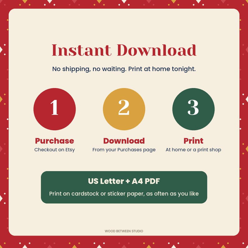 Printable Christmas Gift Tags, Scandinavian Folk Holiday Gift Tags, 80 Tags + 20 Round Labels, Nordic Christmas To From Tags, Download image 5