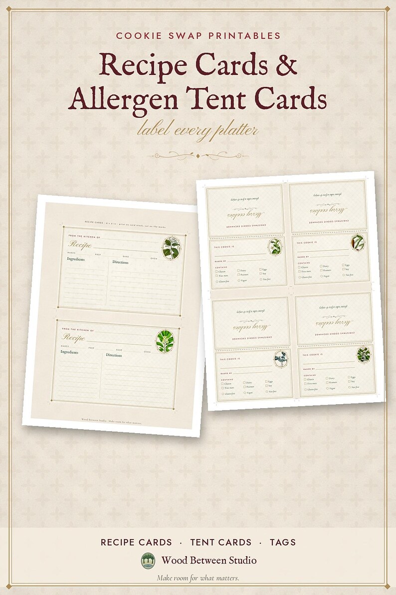 Christmas Cookie Exchange Kit Printable, Cookie Swap Party Invitation, Labels, Recipe Cards and Rules image 8
