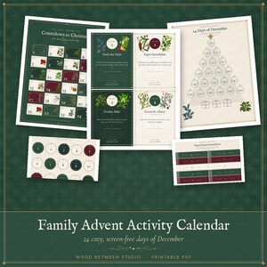 Advent Calendar Printable, 24 Family Christmas Countdown Activity Cards, Kids Holiday Traditions, Instant Download image 9