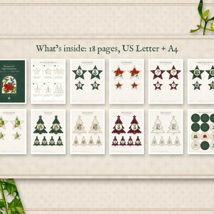 3D Paper Ornaments Printable, Botanical Star and Christmas Tree Decorations, DIY Holiday Papercraft Template image 7