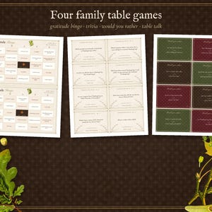 Thanksgiving Printable Table Set and Games, Place Cards, Menu and Family Activities, Instant Download image 5