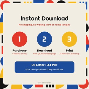 Password Log Printable, Password Keeper and Address Book, A-Z Password Tracker, Internet Login Organizer, Bauhaus Design, PDF image 5